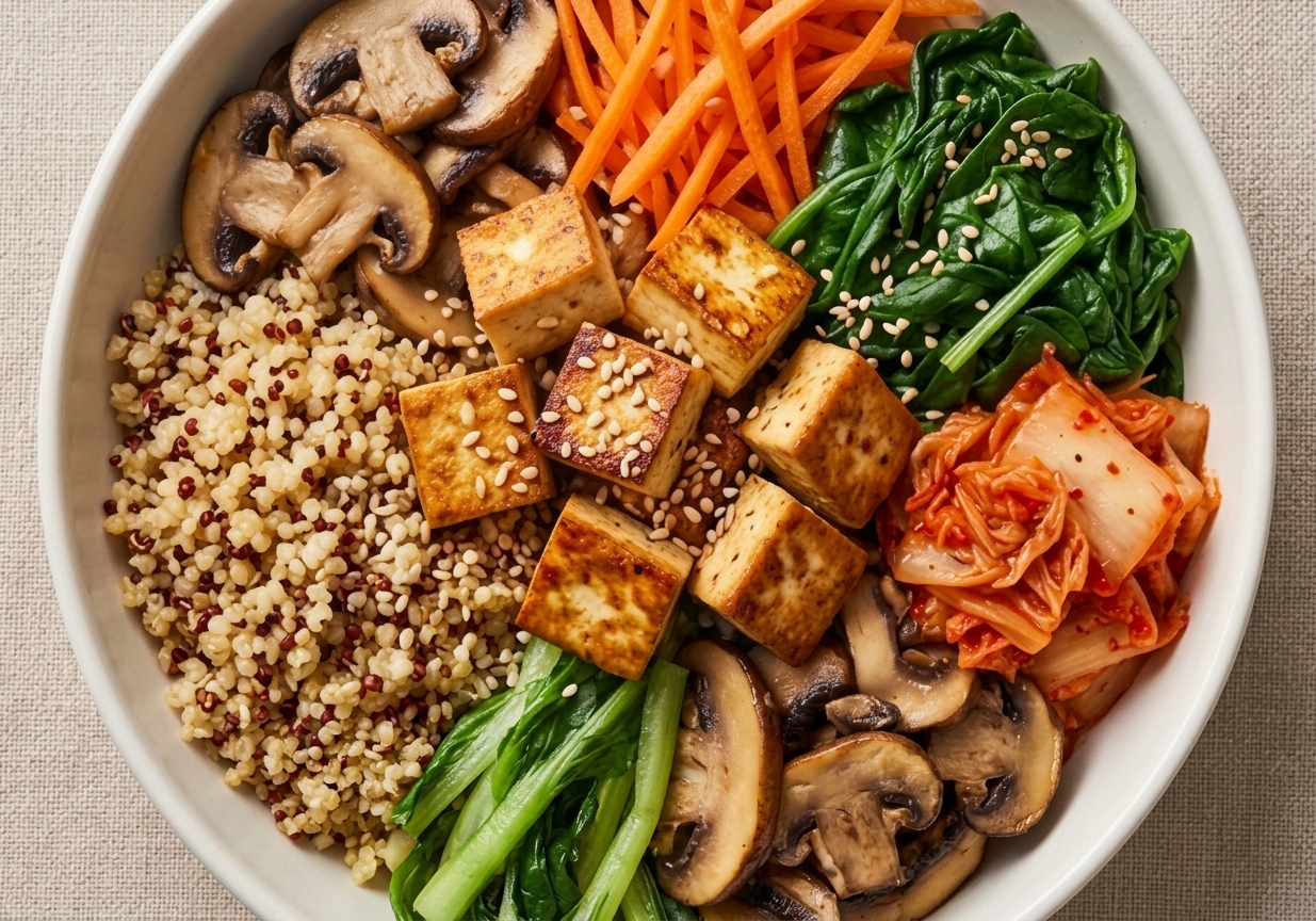 Veggie Bibimbap με Κινόα και Tofu