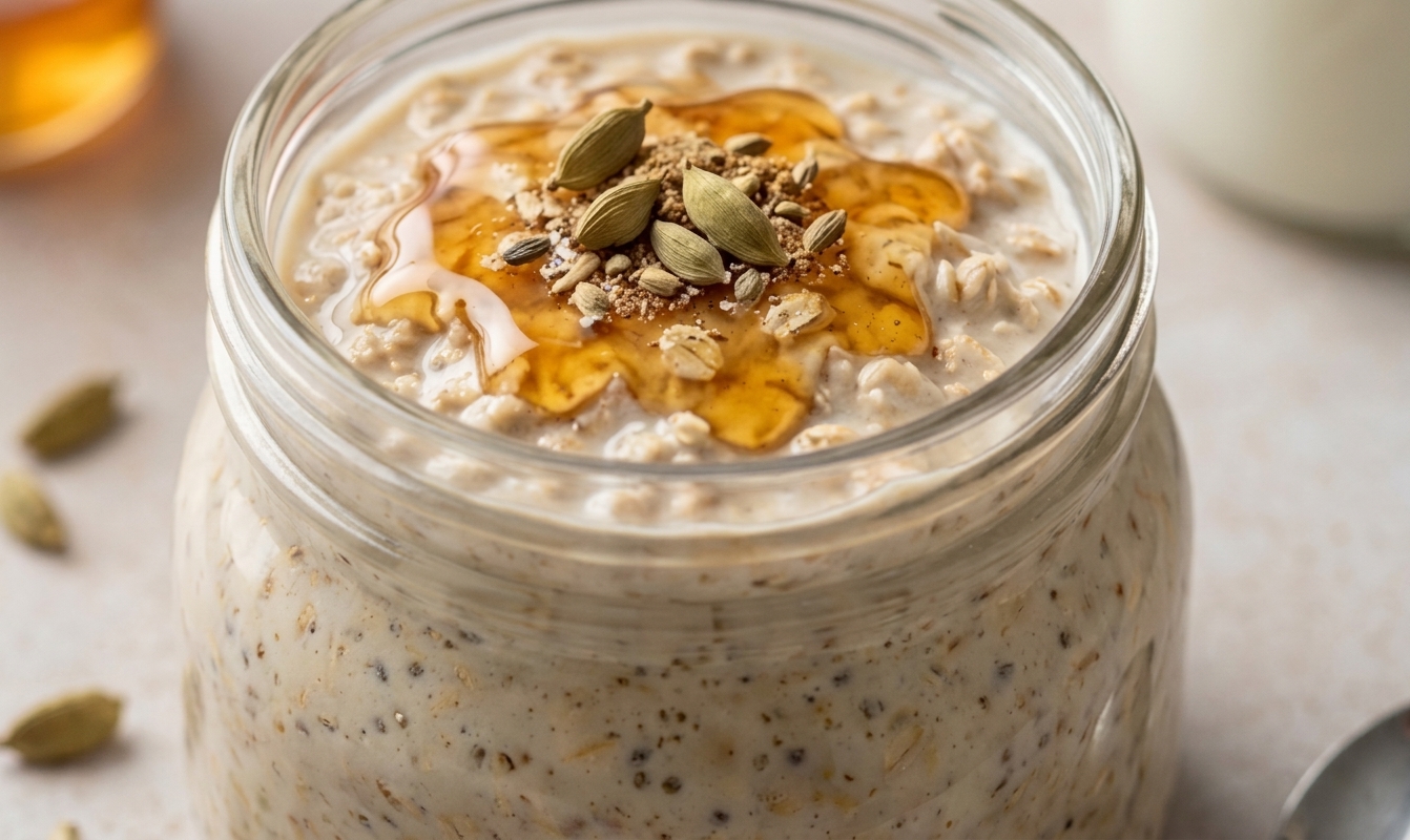 Overnight Oats με Κάρδαμο σε βαζάκι